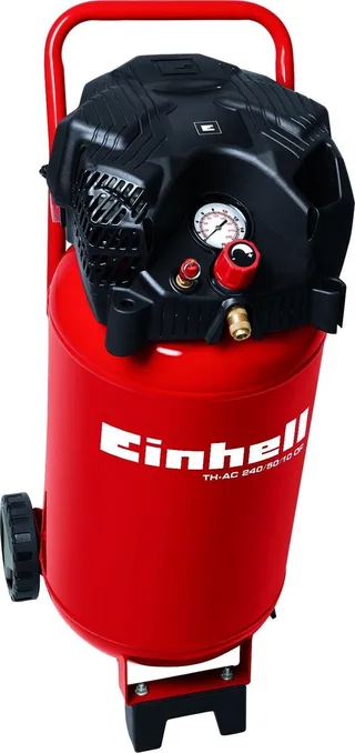 Elektrische Compressor TC-AC 240/50/10 OF - 1500 W - 10 bar - 50 L tank - Aanzuigcapaciteit: 240 l/min - Olievrij van Einhell, Rood – productafbeelding 1 van 5