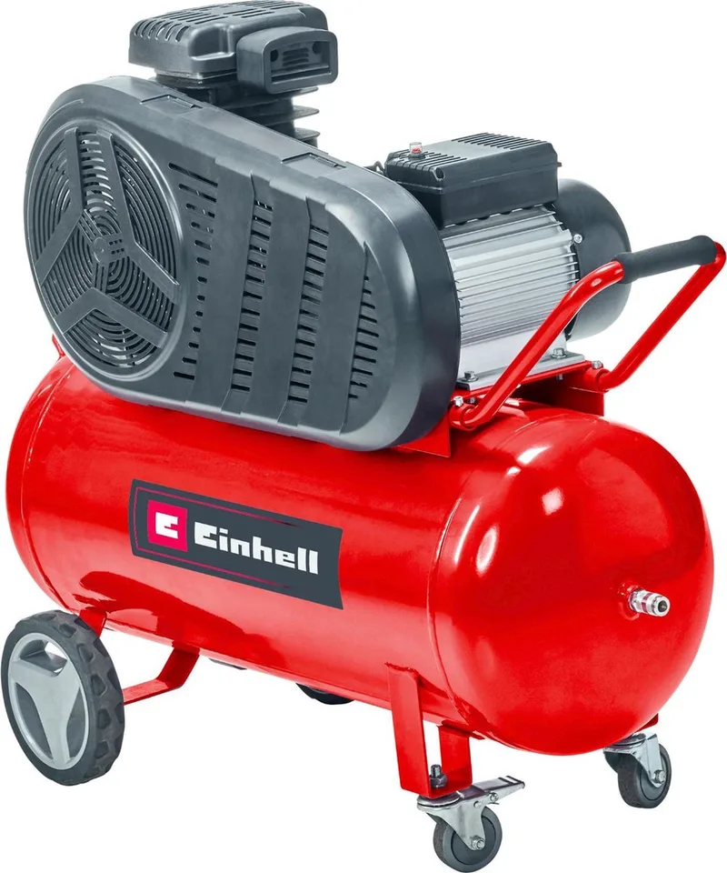 Elektrische Compressor TE-AC 430/90/10 - 3000 W - 10 bar - 90 L tank - Aanzuigcapaciteit: 430 l/min - Oliegesmeerd - Zwenkwielen de Einhell – image du produit