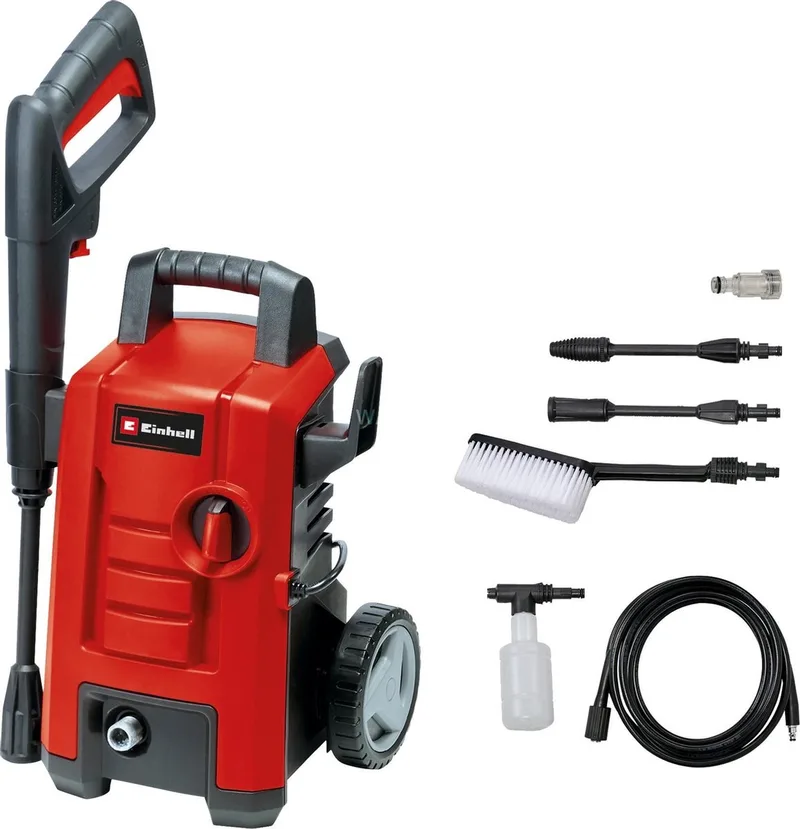 Elektrische Hogedrukreiniger TC-HP 130 - 1500 W - Max. 130 bar - 390 l/u - Incl. 5m hogedrukslang, pistool, lans, diverse sproeiers, borstel en schuimsproeier de Einhell – image du produit 1 sur 5