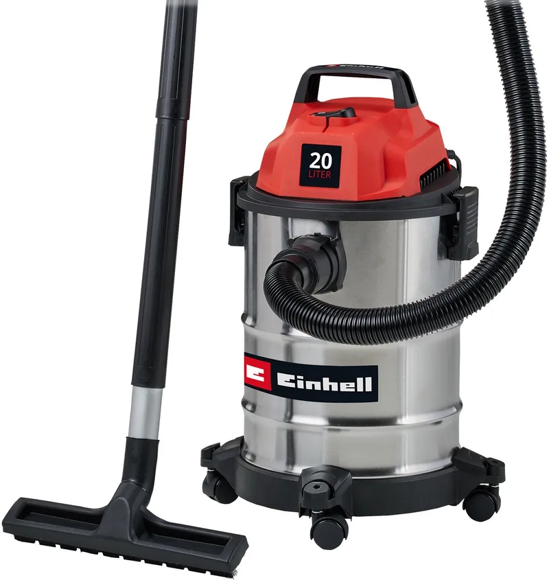Elektrische Nat-/Droogzuiger TC-VC 2045 S - 900 W - 180 mbar - 20 L - Blaasaansluiting - Incl. diverse accessoires - kunststofslang 1,5 m - 3-delige kunststof buis - Schuimfilter de Einhell – image du produit