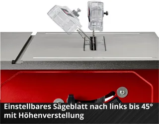 Elektrische Zaagtafel TC-TS 8 - 1200 W - Ø210 mm - Zaagblad 45° kantelbaar naar 1 zijde - Incl. 24 tands zaagblad de Einhell – image du produit 5 sur 5