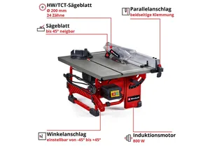 TC-TS 8 I Scie circulaire de table 200 mm 230 V de Einhell – image du produit 3 sur 5