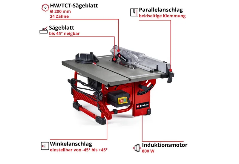TC-TS 8 I Scie circulaire de table 200 mm 230 V de Einhell – image du produit 3 sur 5
