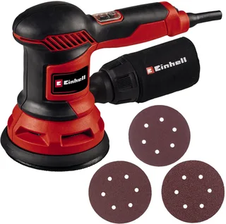 Exzenterschleifer TC-RS 425 E, 26000 U/min, (Set, 5 tlg), zum Abschleifen gerader und ungerader Flächen von Einhell, Rot, Schwarz – Produktbild 1 von 5