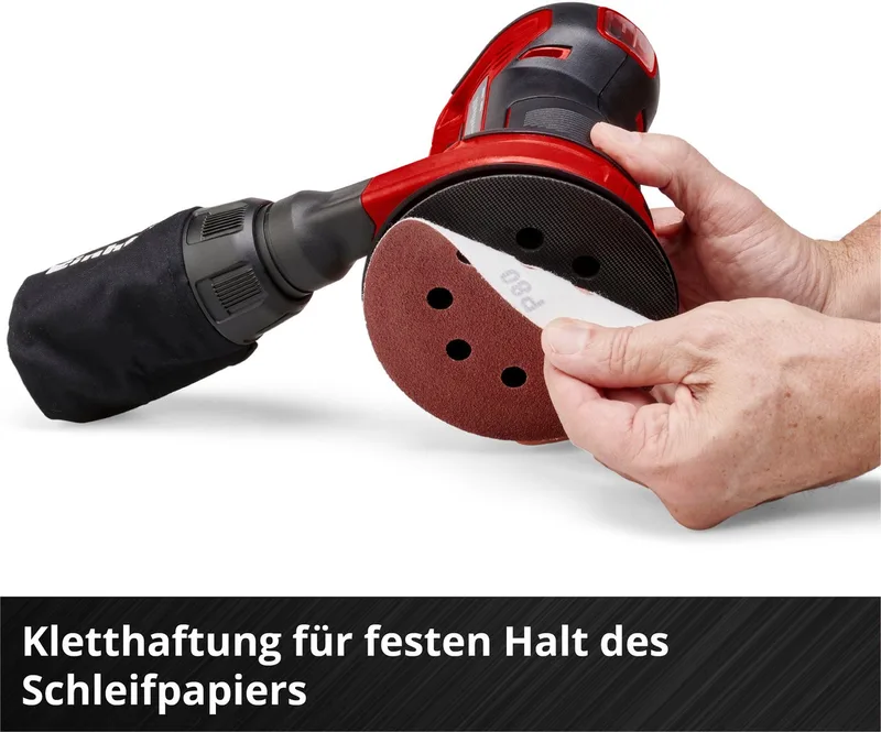 Exzenterschleifer TE-RS 18 Li - Solo, Power X-Change, ohne Akku und Ladegerät von Einhell, Rot, Schwarz – Produktbild 4 von 5
