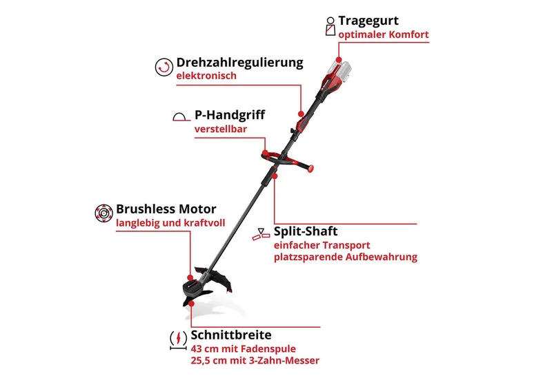 GP-BC 36/430 Li P BL-Solo Grastrimmer (Motorsense) 36 V 2.5 Ah Snijbreedte max.: 255 mm de Einhell – image du produit 2 sur 4