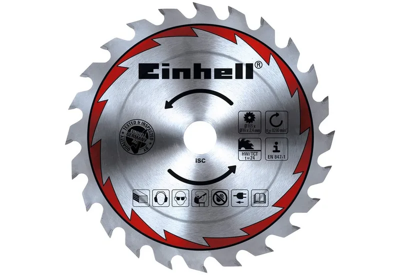 Handkreissäge TE-CS 165, 165 mm, 1200 W, 5500 U/min, mit Sägeschuh by Einhell, Red, Black, Silver – product image 3 of 4