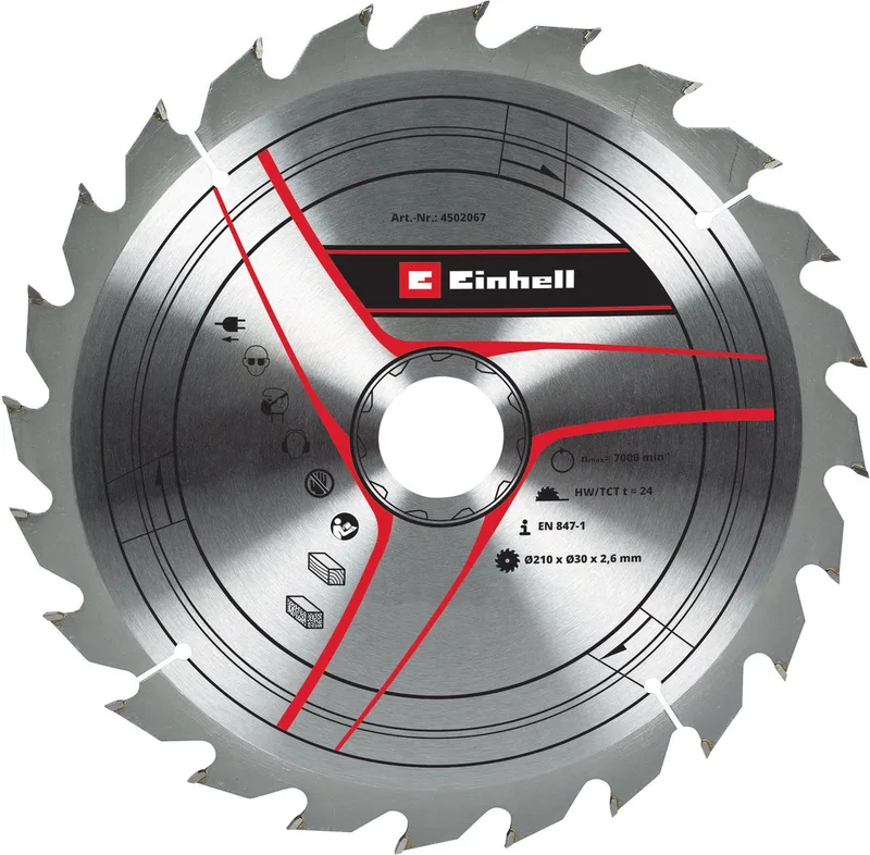 Hardmetalen TCT zaagblad - Ø210 x 30 x 1,6 mm - 24 tanden von Einhell – Produktbild