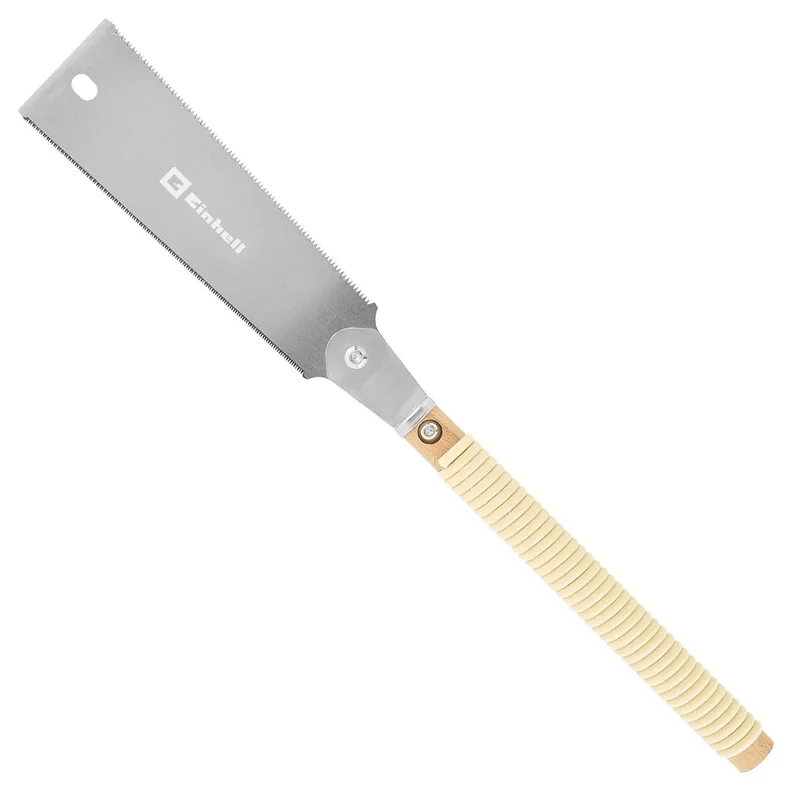 Japanse zaag RYOBA (320 mm, zaagblad 230 x 80 mm, 0,5 mm materiaaldikte, SK5 koolstofstaal, 10/17 tanden/inch, houten handvat, 155 g, ovaal oogje) van Einhell – productafbeelding