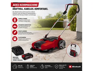 Kehrmaschine Einhell Akku Kehrmaschine TE-SW 18/610 Li + Akku 2.5 Ah / Ladegerät von Einhell – Produktbild 2 von 5