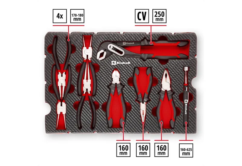 Kombizange Original Einhell Pad Zangen 9-tlg. (Sprengringzangen-Set, Wasserpumpen, 9-tlg., Original Einhell Pad Zangen 9-tlg. (Sprengringzangen-Set, Wasserpumpen von Einhell – Produktbild 3 von 5