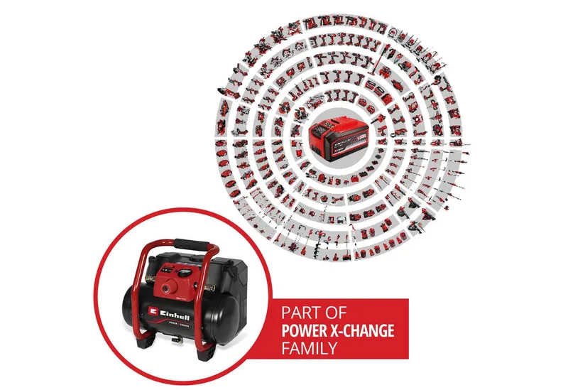 Kompressor Power X-Change TE-AC 36/150 Li OF-Solo, max. 8 bar, 6 l, ohne Akku van Einhell – productafbeelding 3 van 5