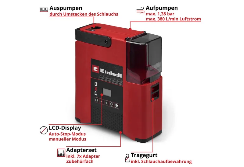 Kompressor SUPPERO 18/380, max. 1,38 bar, ohne Akku und Ladegerät by Einhell – product image 3 of 4