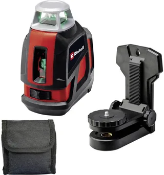 Kruislijnlaser TE-LL 360 G - Werkbereik 40 m - 360° - Groene laser - Horizontaal & verticaal - Nivelleringsbereik 4 ° - Incl. in hoogte verstelbare wandhouder - Incl. praktische opbergtas von Einhell, Rot – Produktbild 1 von 5