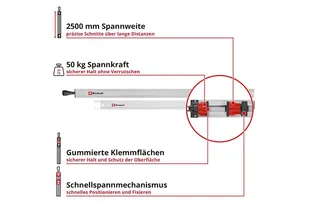 Lochsäge, Einhell Universal-Sägeschiene, 2-tlg. (max. Spannweite 2500 mm, Spannk de Einhell – image du produit 2 sur 5