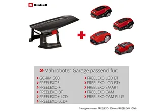 Mähroboter-Garage, BxTxH: 59x77x39,5 cm, für alle Mähroboter der FREELEXO Serie sowie »GC-RM 500« van Einhell, Zwart – productafbeelding 2 van 3