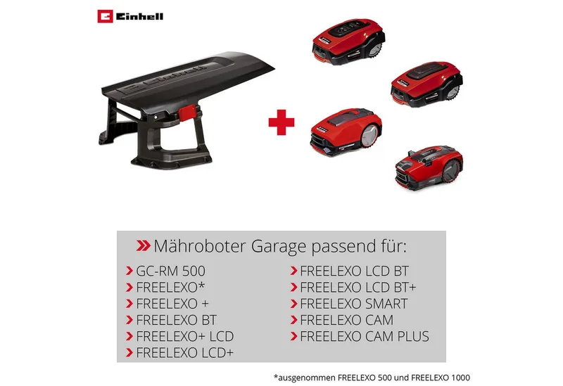 Mähroboter-Garage, BxTxH: 59x77x39,5 cm, für alle Mähroboter der FREELEXO Serie sowie »GC-RM 500« van Einhell, Zwart – productafbeelding 2 van 3