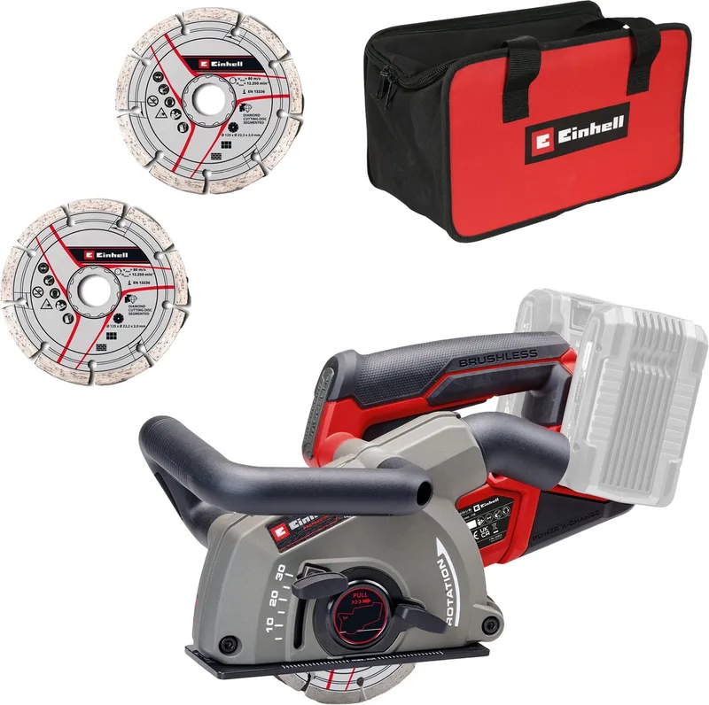 Mauernutfräse TP-MA 36/30 Li BL - Solo, mit 2 Diamant Trennscheiben und Tragetasche, ohne Akku und Ladegerät de Einhell, Rouge – image du produit 1 sur 5