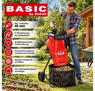 Messerhäcksler Basic MH2540, 4,00 cm max. Astdurchmesser, 2 Stück Wendemesser aus Spezialstahl från Einhell – produktbild 2 av 2