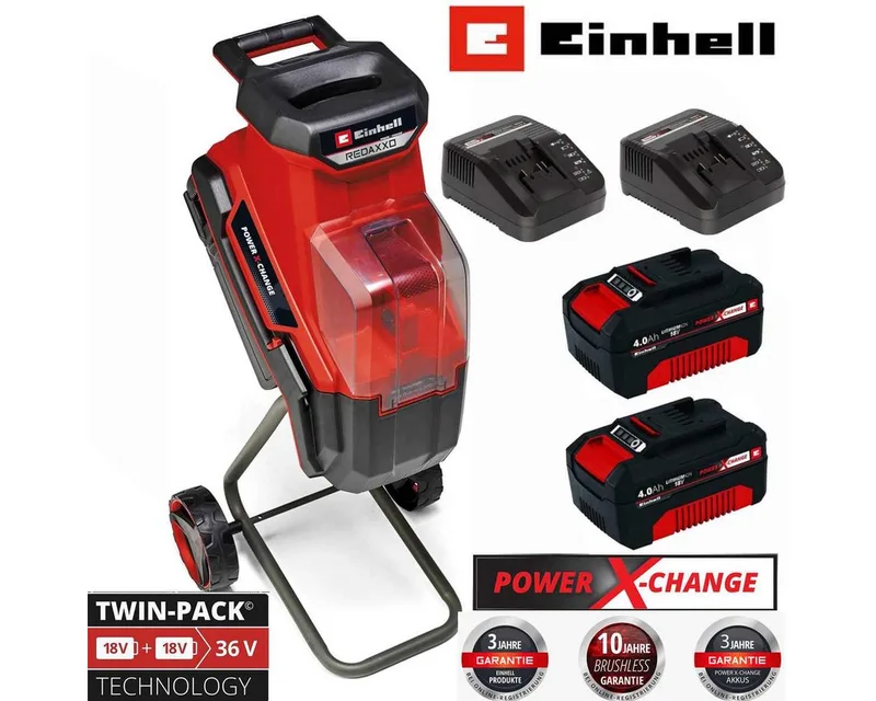 Messerhäcksler Messerhäcksler REDAXXO 36/25 2 x Akku 4.0 Ah 18V, 2 x Ladegerät, 36V by Einhell – product image 2 of 2