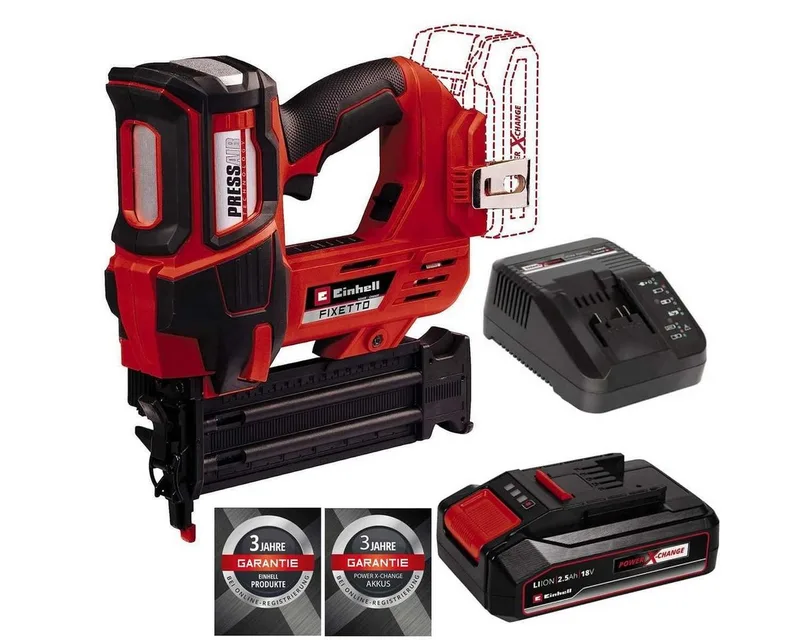Nagler Akku-Nagler FIXETTO 18/50 N 18V + Akku 2.5 Ah + Koffer +Ladegerät von Einhell – Produktbild 3 von 5