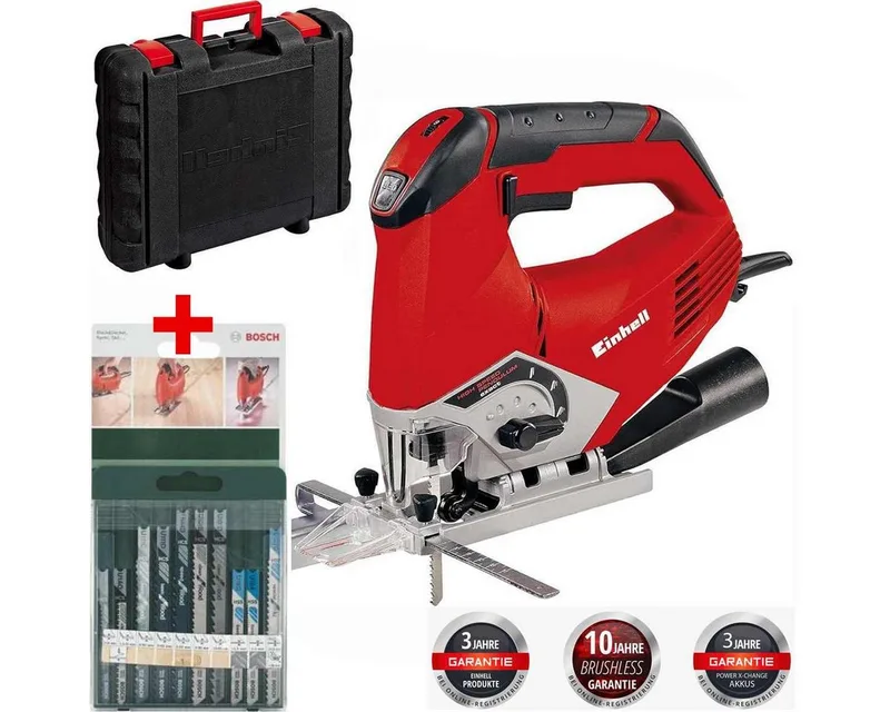 Pendelhubstichsäge TE-JS 100 750W 4-Stufen Pendelhub Koffer 10x Bosch Stichägeblätter de Einhell – image du produit 4 sur 5