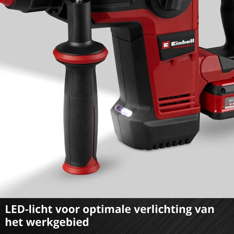 Professional Accu Boorhamer TP-HD 18/28 Li BL+4 Kit - Power X-Change - 18 V/Li-ion - 3 J - Pneumatisch slagwerk - SDS plus - 4-functies - Incl. 3.0 Ah accu, lader, E-box en 4 beitels de Einhell – image du produit 6 sur 8