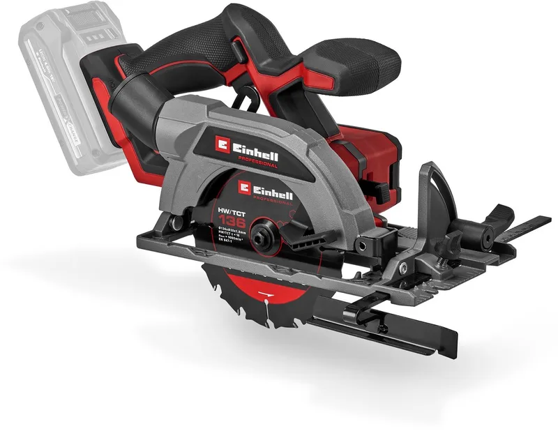 Professional Accu Cirkelzaag TP-CS 18/136-C Li BL Solo - Power X-Change - 18 V/Li-ion - Compact model - Koolborstelloze motor - 4.000 t/min - Ø136x20 mm/16 T - Max. Zaagdiepte: 90°/45°: 51/35 mm - Excl. accu en lader van Einhell – productafbeelding 1 van 3