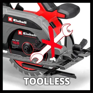 Professional Accu Cirkelzaag TP-CS 18/165 Li BL Solo - Power X-Change - 18 V/Li-ion - 5.000 t/min - Ø165x20 mm/24 T - Max. Zaagdiepte: 90°/45°: 59/44 mm - Excl. accu en lader van Einhell – productafbeelding 5 van 6