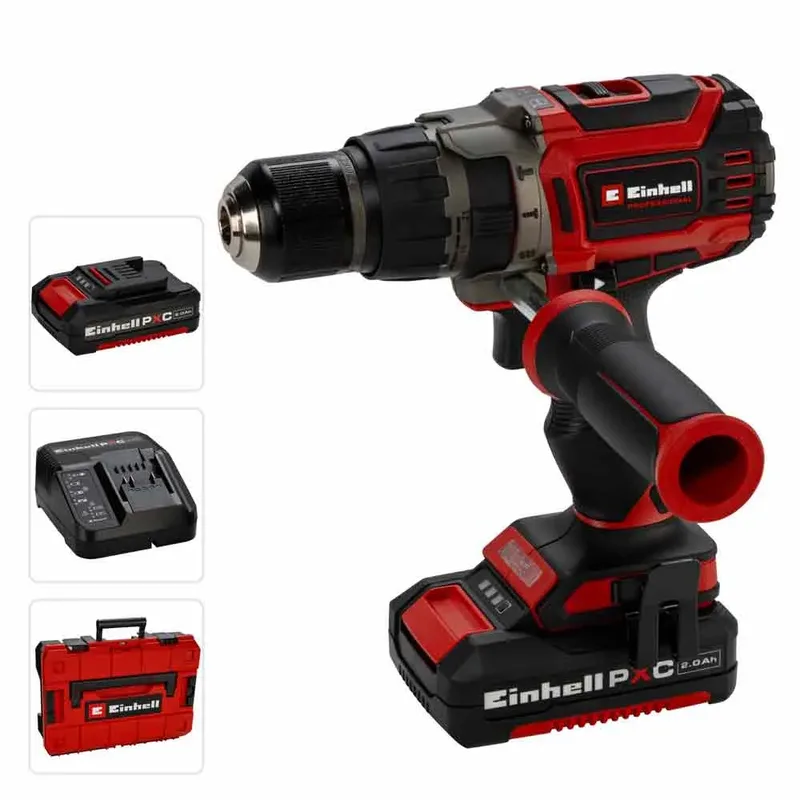 Professional Accu Klopboor-/ Schroefmachine TP-CD 18/70 Li-i BL Kit - Power X-Change - 18 V/Li-ion - Met impactfunctie - 2 snelheden - 70 Nm - Koolborstelloze motor - Incl. 2x 2,0 Ah accu en lader, Koffer by Einhell – product image 6 of 6