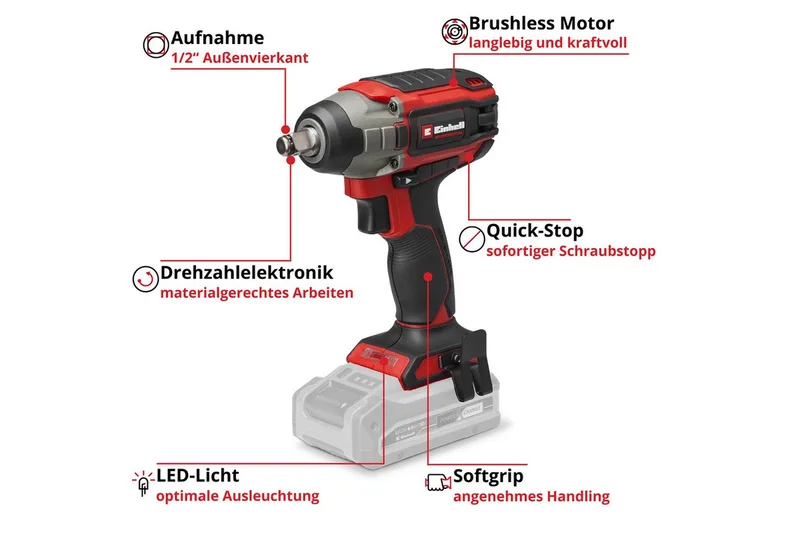 Professional Accu Slagschroefmachine IMPAXXO 18/230 Li Solo - Power X-Change - 18 V/Li-ion - 230 Nm - Koolborstelloze motor - Excl. accu en lader von Einhell – Produktbild 3 von 5