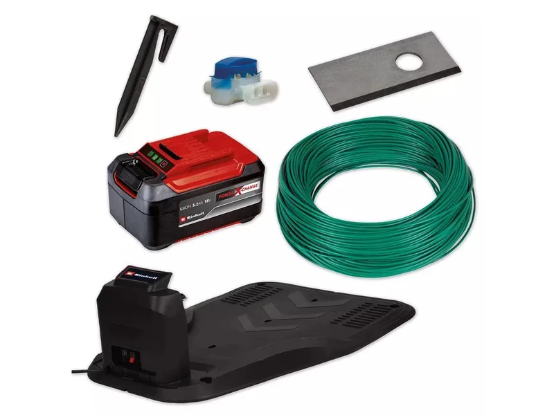 Rasenmähroboter FREELEXO 1200 LCD BT, bis 1200 m² Rasenfläche, (6-St) de Einhell, Rouge, Noir – image du produit 3 sur 5