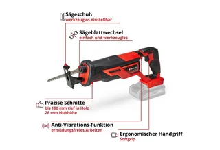 Säbelsäge TE-AP 18/26 Li - Solo, Power X-Change, ohne Akku und Ladegerät by Einhell, Red, Black – product image 4 of 5