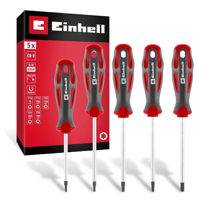 Schroevendraaierset Universeel, Werkplaats Grootte T 10, T 15, T 20, T 25, T 30 1 stuk(s) fra Einhell, Kleurloos – produktbillede