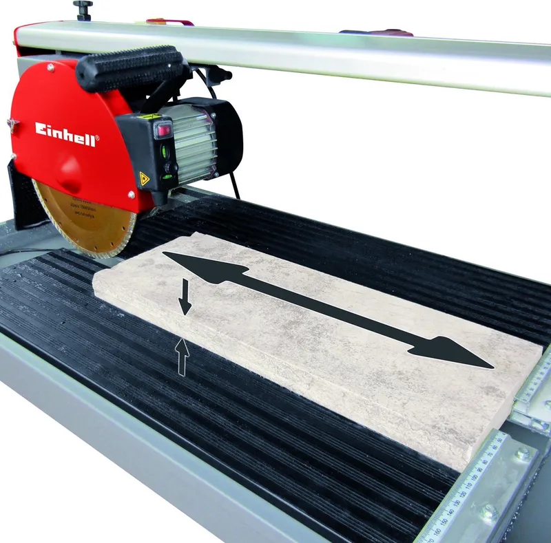 Steensnijmachine TE-SC 920 L - 2200 W - Max. snijdiepte 70 mm - Turbo-diamantschijf Ø 300 mm - Werktafel 920x550 mm - Laser de Einhell, Rouge – image du produit