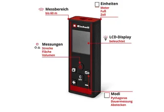 TC-LD 60 R Laser-Entfernungsmesser 60 m van Einhell – productafbeelding 2 van 5