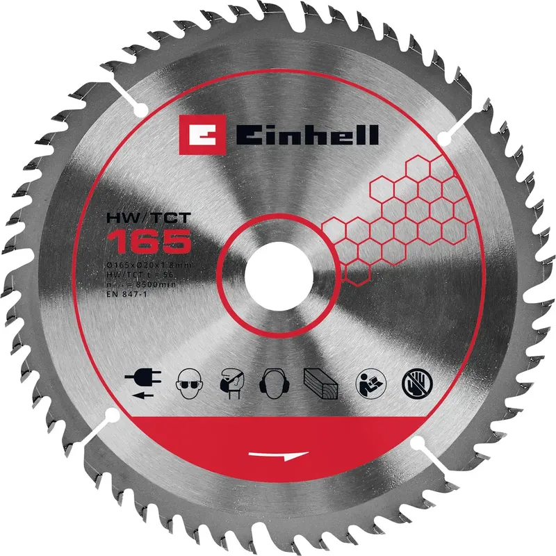 TCT SAWBL.M-THIN 165x20 56T Sägeblatt van Einhell – productafbeelding