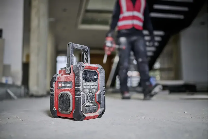 TE-CR 18 Li DAB+/FM/BT - Solo Baustellenradio (Digitalradio (DAB), FM-Tuner mit RDS, 10 W, ohne Akku) de Einhell, Rouge, Noir – image du produit 2 sur 2