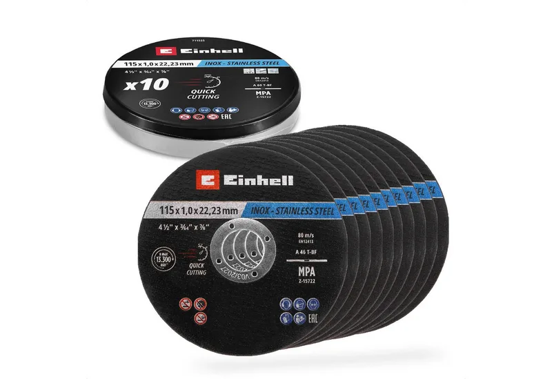 Trennscheiben Original Einhell Trennscheiben Metall, 10-tlg., Ø 115 mm in Dose (Schn, (711525-tlg), Original Einhell Trennscheiben Metall, 10-tlg., Ø 115 mm in Dose (Schn von Einhell – Produktbild 1 von 5