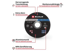 Trennscheiben Original Einhell Trennscheiben Metall, 10-tlg., Ø 125 mm in Dose (Schn, (711442-tlg), Original Einhell Trennscheiben Metall, 10-tlg., Ø 125 mm in Dose (Schn von Einhell – Produktbild 2 von 5