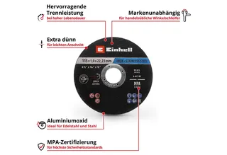 Trennscheiben Original Einhell Trennscheiben Metall, 50-tlg., Ø 115 mm in Dose (Schn, (711526-tlg), Das 50-teilige Trennscheibenset Metall von Original Einhell in der Ø 1 by Einhell – product image 2 of 5