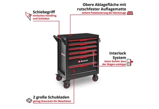 Werkstattwagen Original Einhell Werkstattwagen leer (6 Schubladen, Interlock-System, 6 Schubladen, Interlock-System, kugelgelagerte Führungsschienen by Einhell – product image 3 of 5
