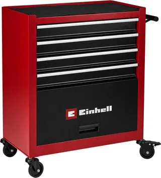 Werkstattwagen TC-TW 100, max. Traglast:75 kg, 4 Schubladen by Einhell, Red – product image 1 of 5