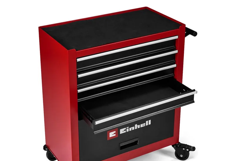 Werkstattwagen TC-TW 100, max. Traglast:75 kg, 4 Schubladen by Einhell, Red – product image 3 of 5