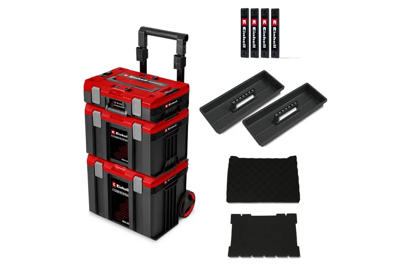 Werkzeugkoffer E-Case Rolling Workshop SEALED by Einhell, Red, Black – product image 1 of 5