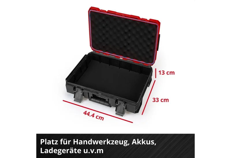 Werkzeugkoffer E-Case S-F SEALED van Einhell, Rood, Zwart – productafbeelding 4 van 5