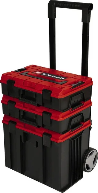Werkzeugkoffer Systemkoffer E-Case Tower, inkl. Koffer für universelle Aufbewahrung von Werkzeug und Zubehör by Einhell, Red, Black – product image 1 of 5