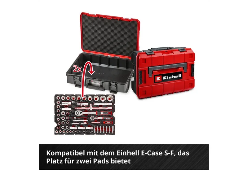 Werkzeugset Original Einhell Pad Stecknüsse und Ratschen 60-tlg. (Umschaltknarren, (60-tlg), Original Einhell Pad Stecknüsse und Ratschen 60-tlg. (Umschaltknarren by Einhell, Black – product image 2 of 5