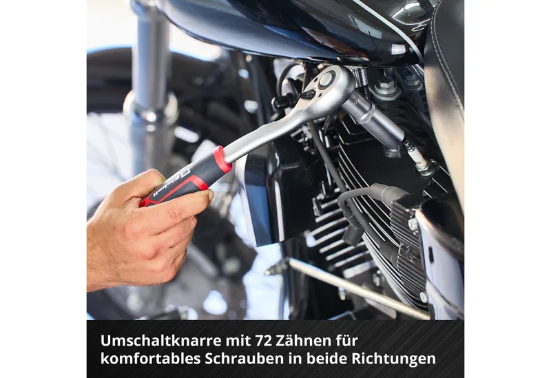 Werkzeugset Original Einhell Pad Stecknüsse und Ratschen 60-tlg. (Umschaltknarren, (60-tlg), Original Einhell Pad Stecknüsse und Ratschen 60-tlg. (Umschaltknarren by Einhell, Black – product image 5 of 5