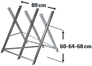 Zaagbok - Max. belasting: 150 kg - Lengte: ca. 80 cm - Inklapbaar - Max. diameter houtblokken: Ø30 cm - 3 werkhoogtes: 60, 64 en 68 cm de Einhell – image du produit 4 sur 5